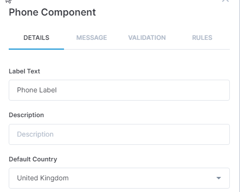 phone component modal